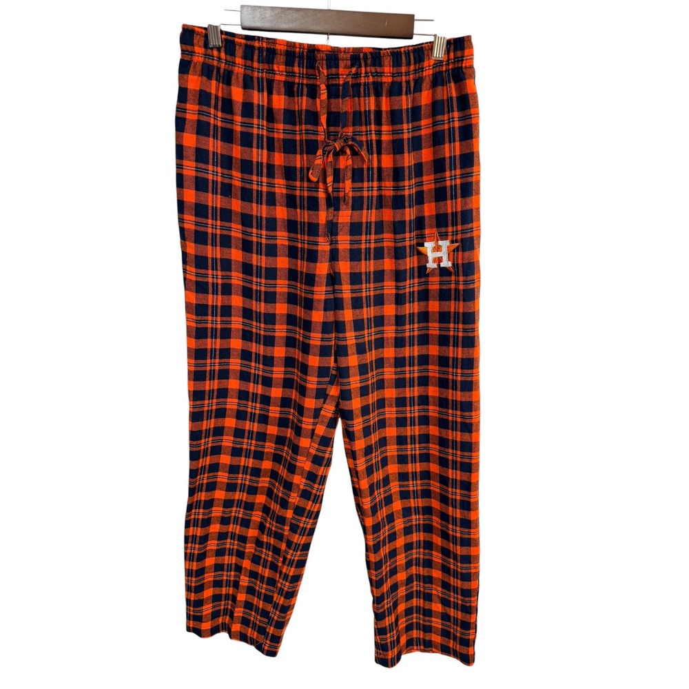 Concepts Sport Houston Astros Flannel Plaid Pajama Pants Men's Medium Orange